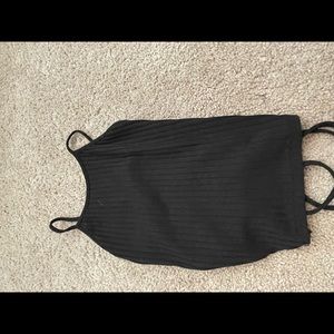 Black tie up tank top